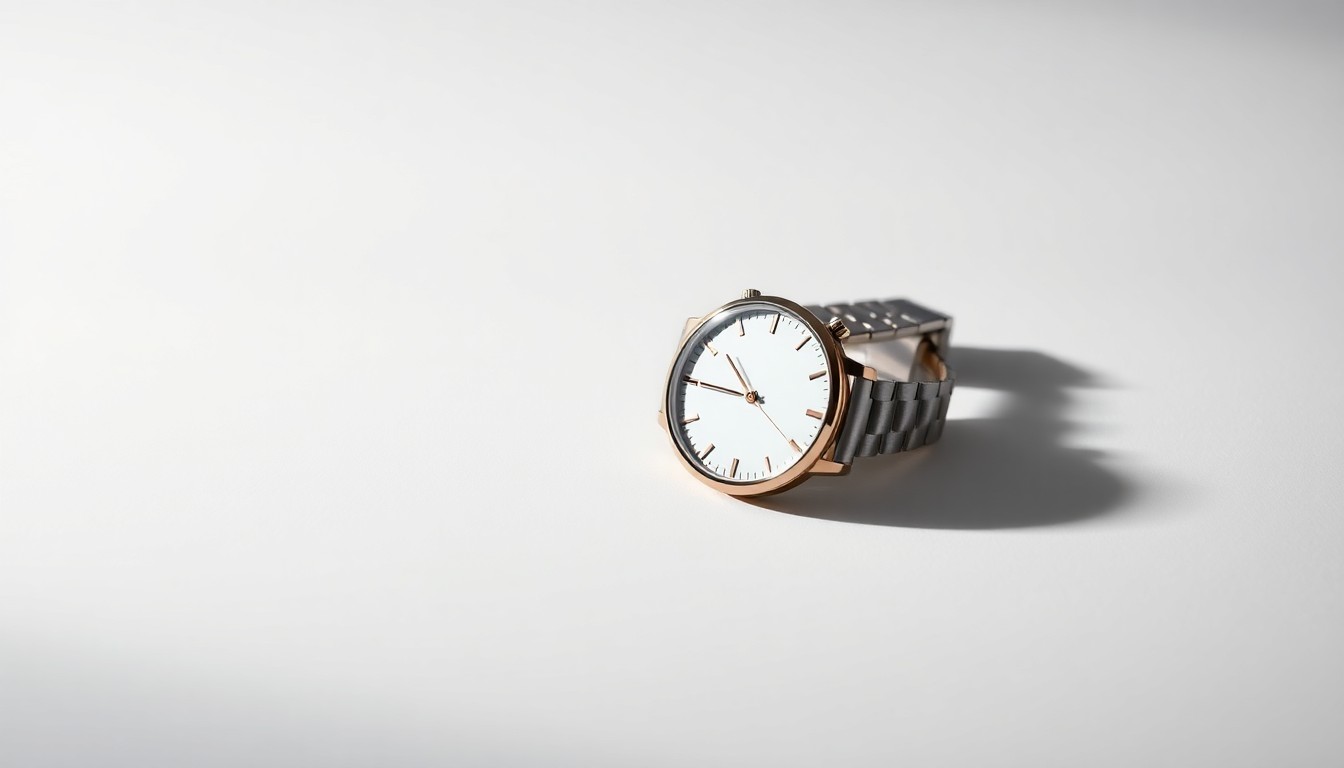 A close-up, high-contrast photograph of a small, minimalist luxury watch with a slim, polished case resting on a clean, monochromatic background, symbolizing the refined, premium nature of the mini watch trend.