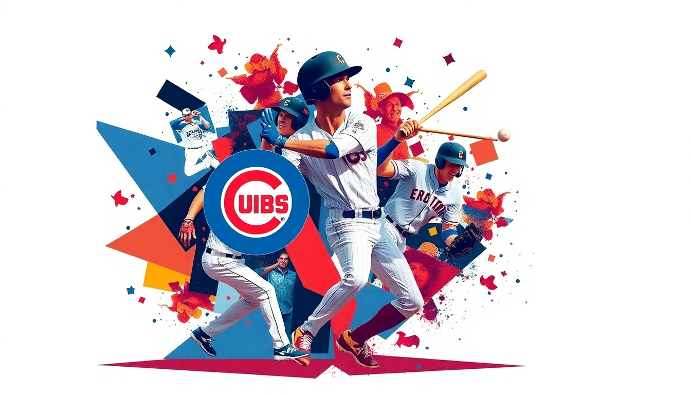 An abstract, geometric painting in the style of Pablo Picasso, featuring sharp, overlapping planes and shapes that deconstruct and reinterpret the key plays and moments from the Cubs-Pirates baseball game.