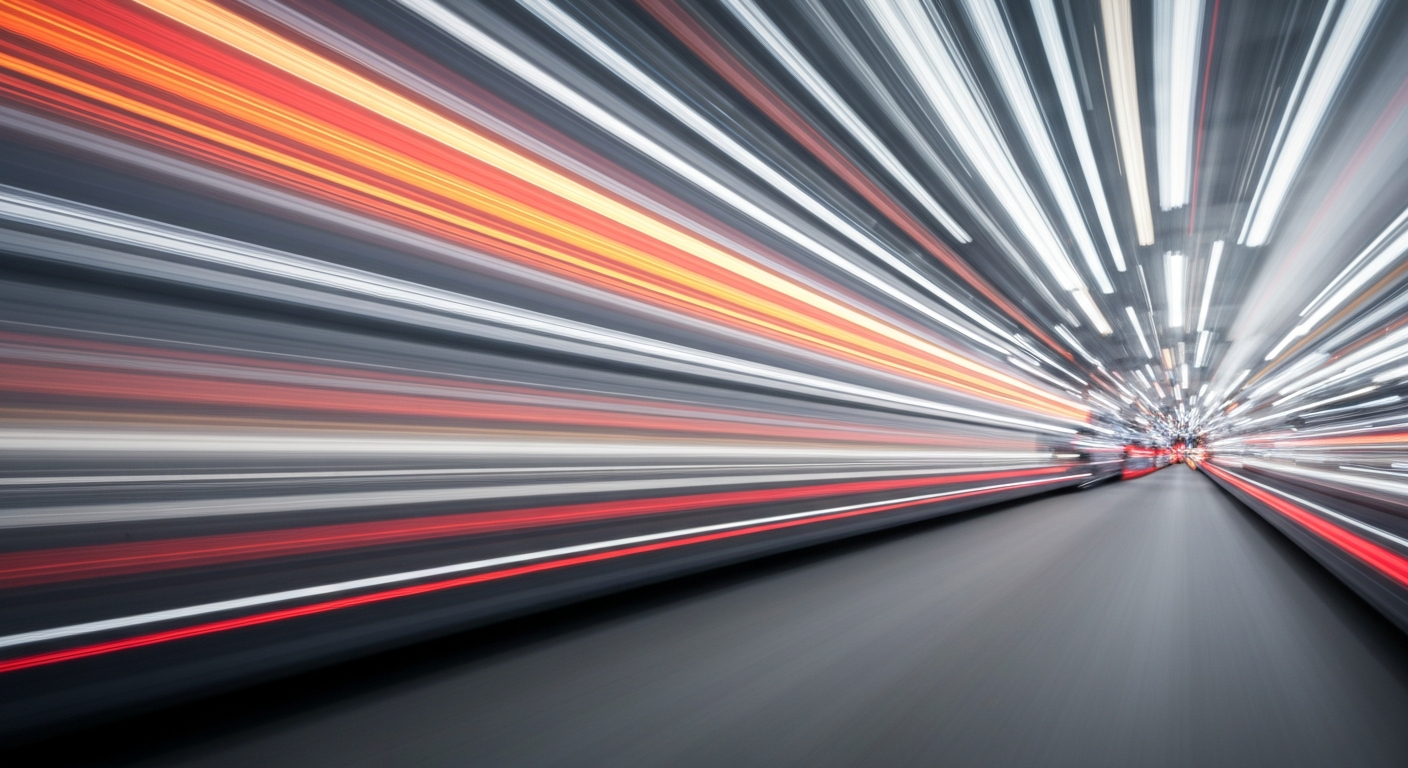 An abstract, blurred image of a moving vehicle, conveying a sense of speed, modern engineering, and the challenges of transportation affordability.