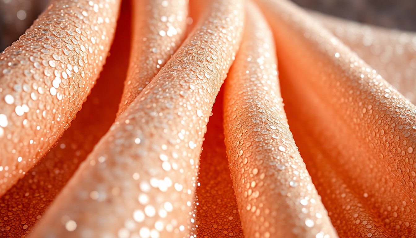 An extreme close-up of luxurious, glittering fabric textures in high-contrast studio lighting, conceptually representing the glamour and high-stakes drama of the second season of the Netflix series 'Beef'.