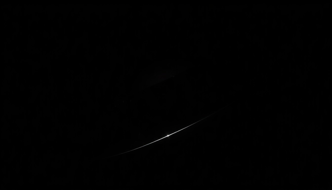 An extreme close-up photograph of a machete blade against a pitch-black background, capturing the stark, gritty, and investigative nature of the crime scene evidence.