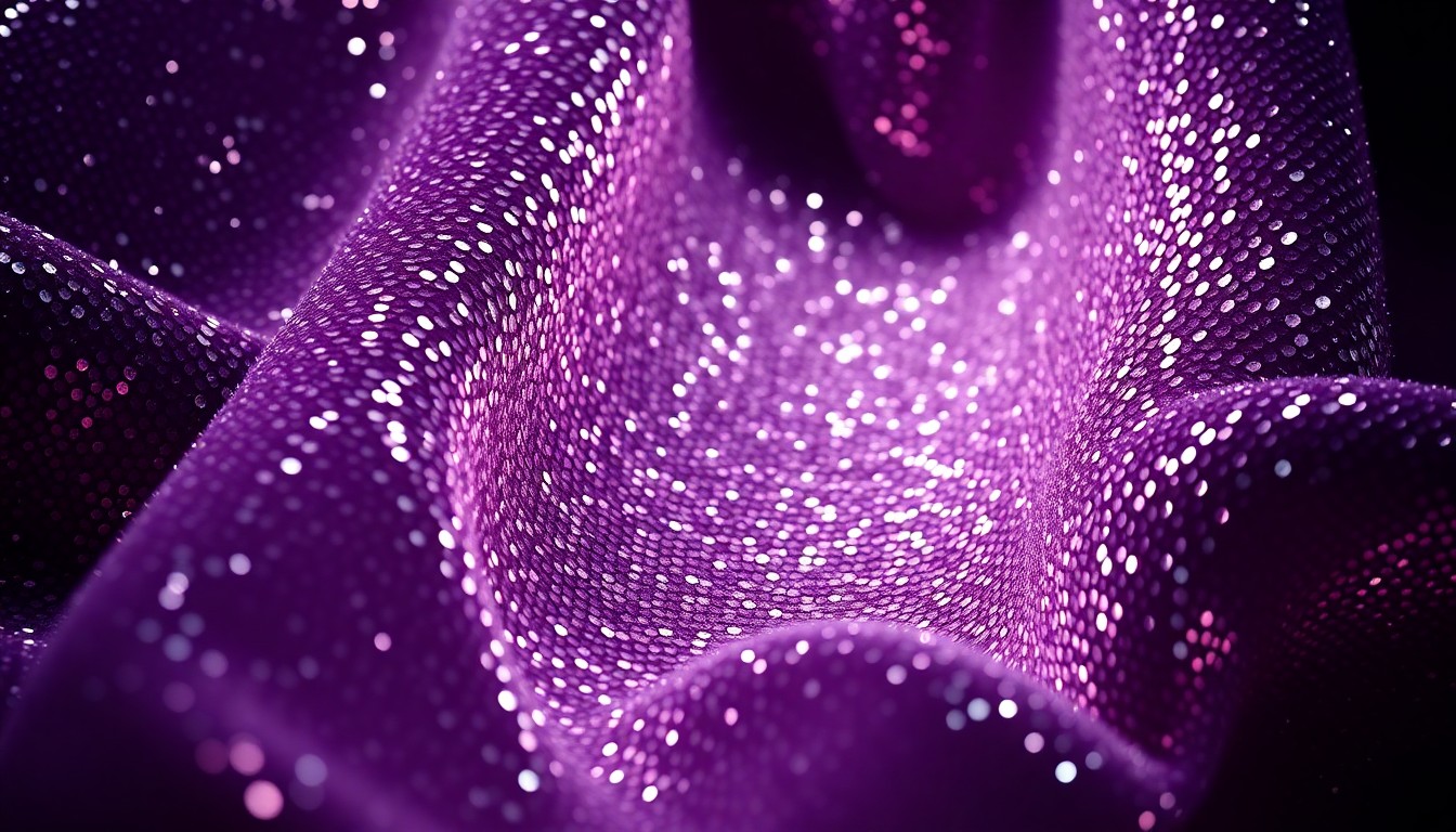 An extreme close-up of a luxurious, glittering fabric texture in high-contrast lighting, conceptually representing the glamour and controversy surrounding Kanye West's upcoming festival performance.