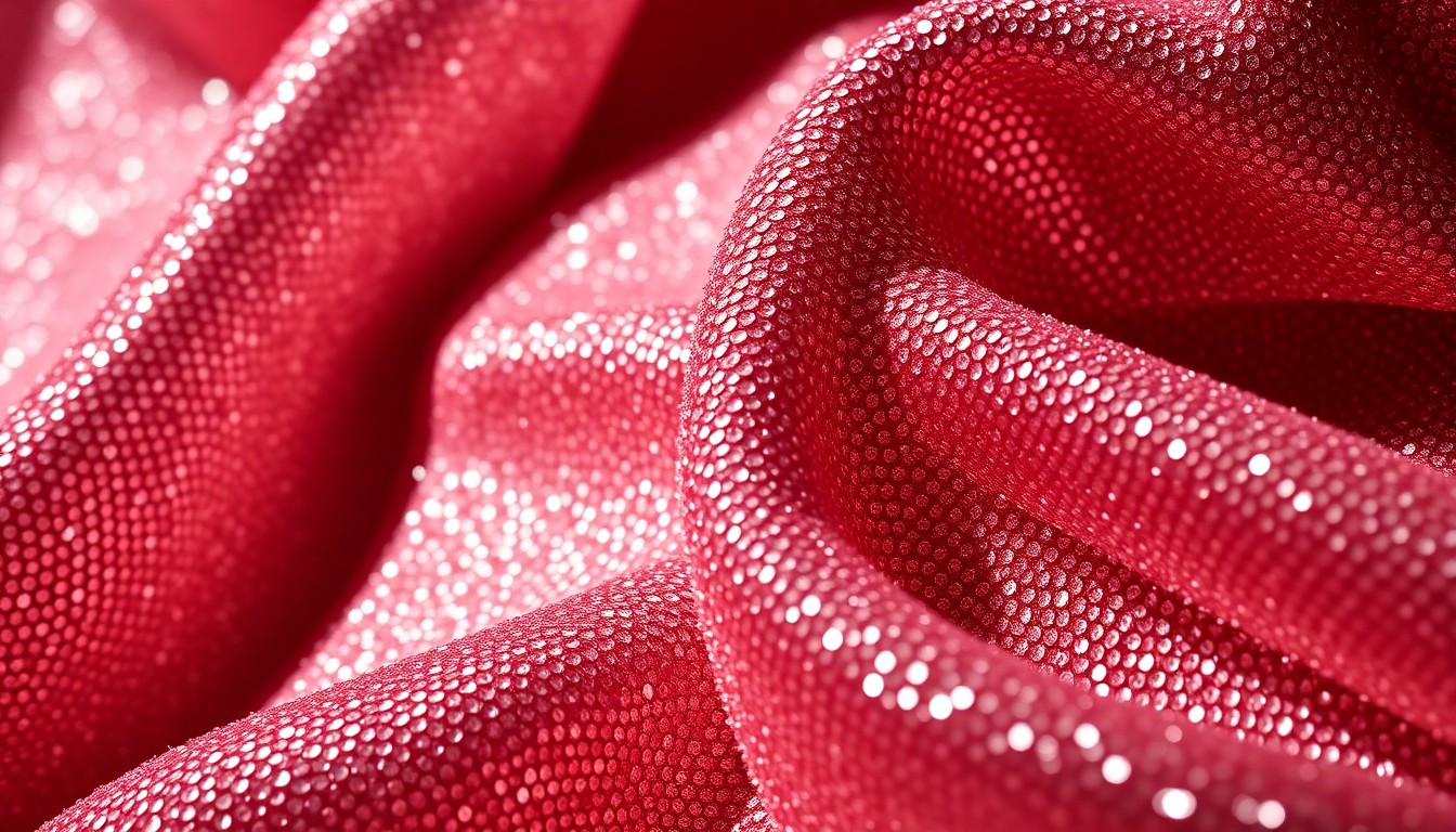 An extreme close-up of a shimmering, high-contrast satin fabric in a rich, deep burgundy color, conceptually representing the glamour and anticipation of a celebrity pregnancy announcement.
