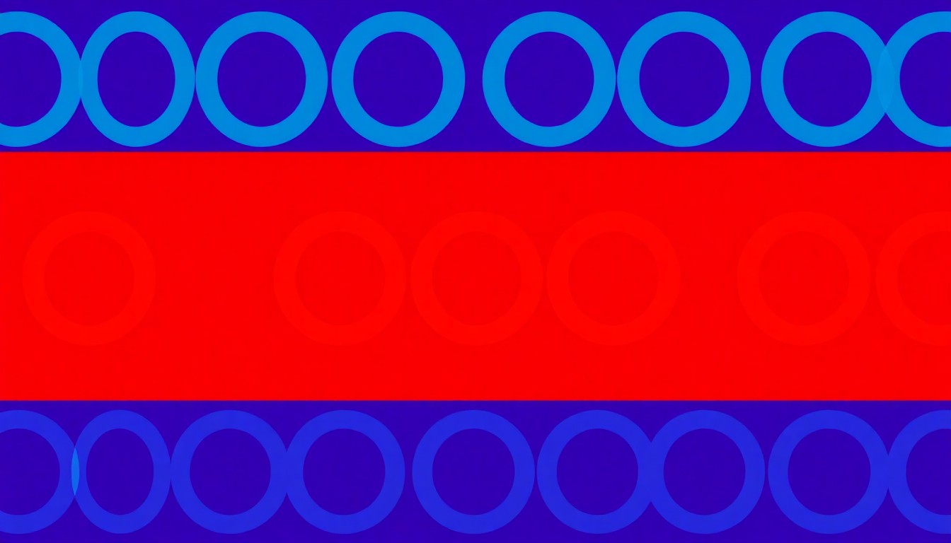 A highly stylized, abstract grid of the Obama 'O' logo in neon shades of blue, green, and pink, rendered in a high-contrast silkscreen print style reminiscent of Andy Warhol's iconic pop art, conveying the vibrant, celebratory spirit of the new presidential center.