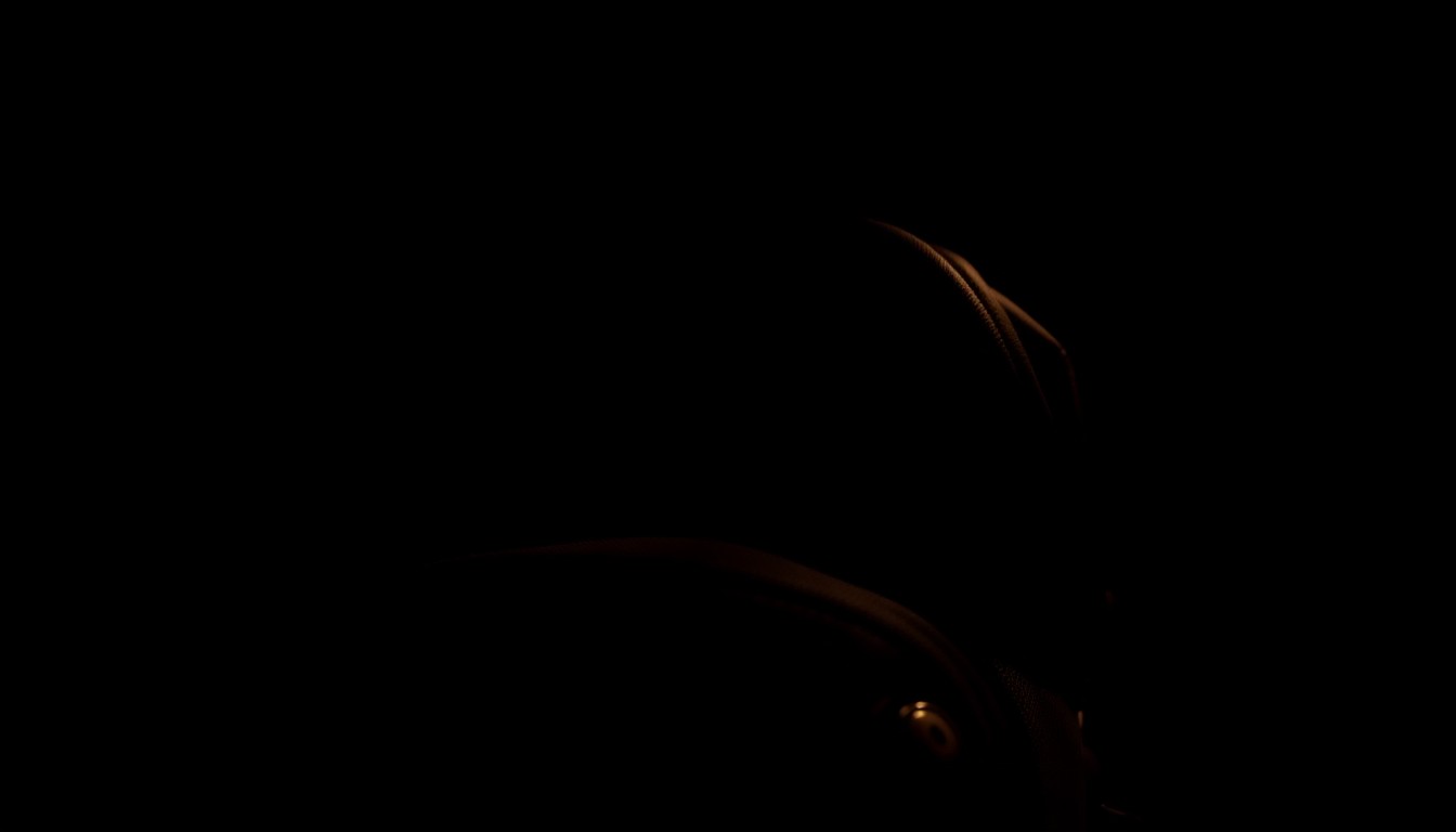 An extreme close-up photograph of a dark green backpack against a pitch-black background, capturing the texture and details of the fabric in dramatic lighting to convey a sense of mystery and investigation surrounding Hadari Darden's disappearance.