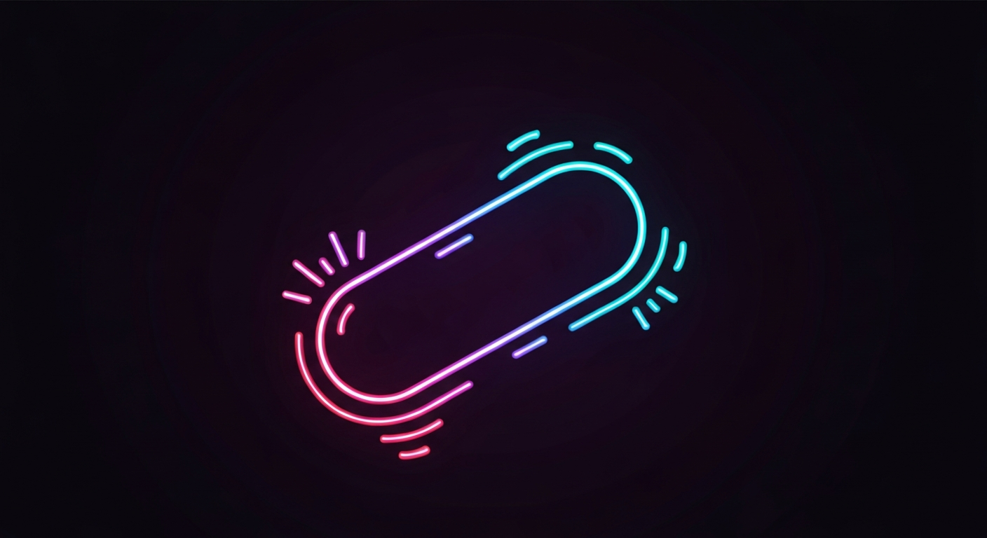 A minimalist illustration featuring a glowing, vibrant neon outline of a gelatin-based supplement against a dark background, conveying the energy and metabolism-boosting properties of the product.