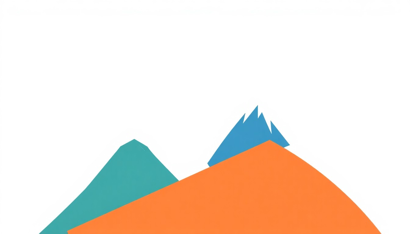 A geometric abstract illustration featuring interlocking triangles and circles in shades of blue, red, and yellow, conceptually representing the complex supply chains and strategic importance of rare-earth minerals for the modern economy.