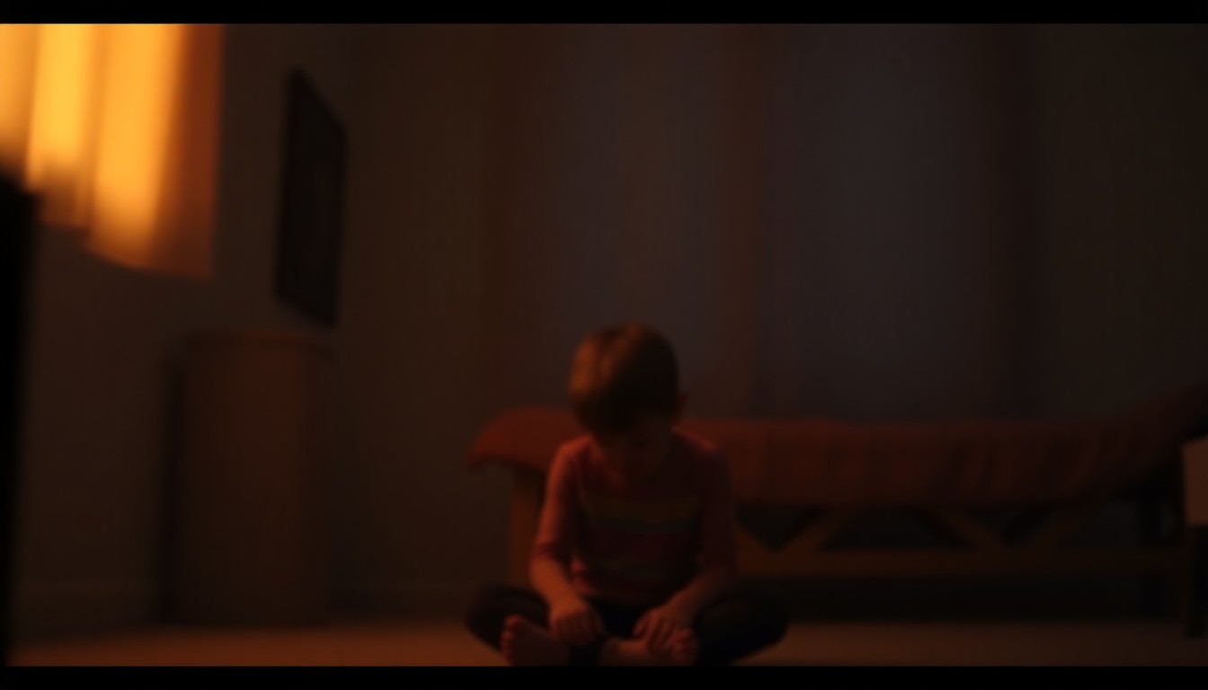 A softly blurred, abstract scene of a solitary figure in a dimly lit room, conveying a sense of emotional vulnerability and the personal journey of mental health recovery.