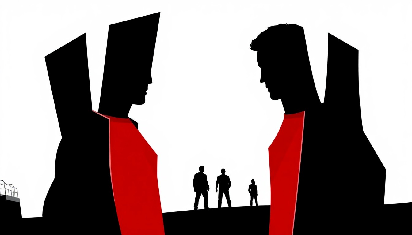 A bold, abstract illustration in the style of Saul Bass, featuring stark geometric shapes and silhouettes in high-contrast colors, conceptually representing the expansive, adventurous nature of the upcoming second season of Starfleet Academy.