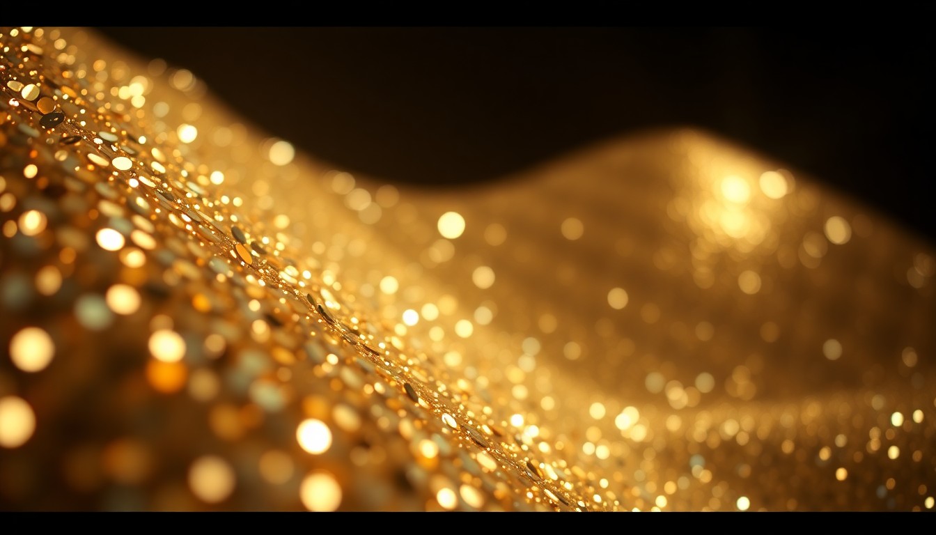 An abstract close-up photograph featuring dramatic, high-contrast textures of shimmering sequins and glittering disco glass, conceptually representing the glamour and celebrity culture surrounding Priyanka Chopra's new film 'The Bluff'.