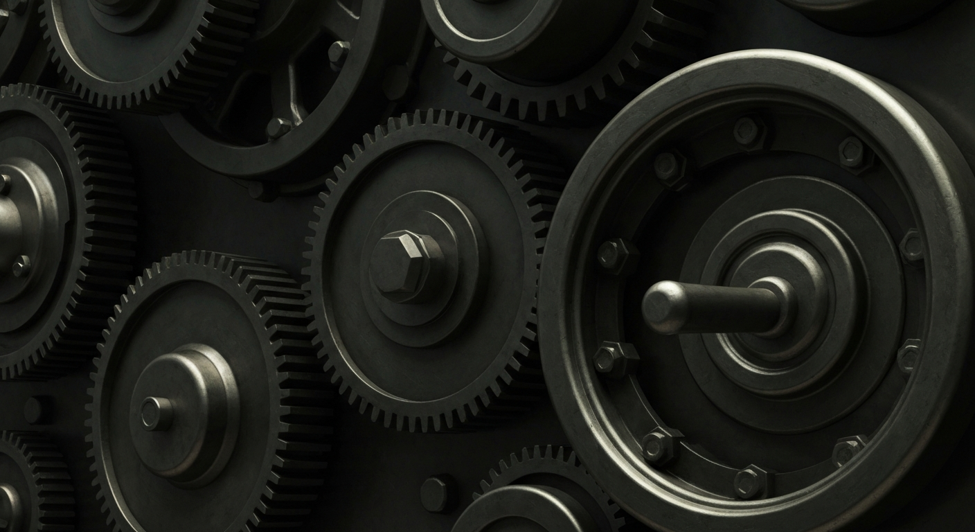 An extreme close-up of intricate, industrial-scale banking machinery and security systems, conveying the robust financial infrastructure and institutional strength that have propelled Singapore's ascent as a global financial center.