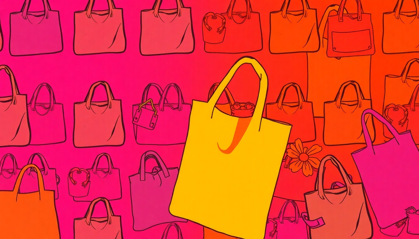 A highly stylized, abstract grid of brightly colored, silkscreen-printed organic produce items, conceptually representing the celebratory energy of a community grocery store milestone.