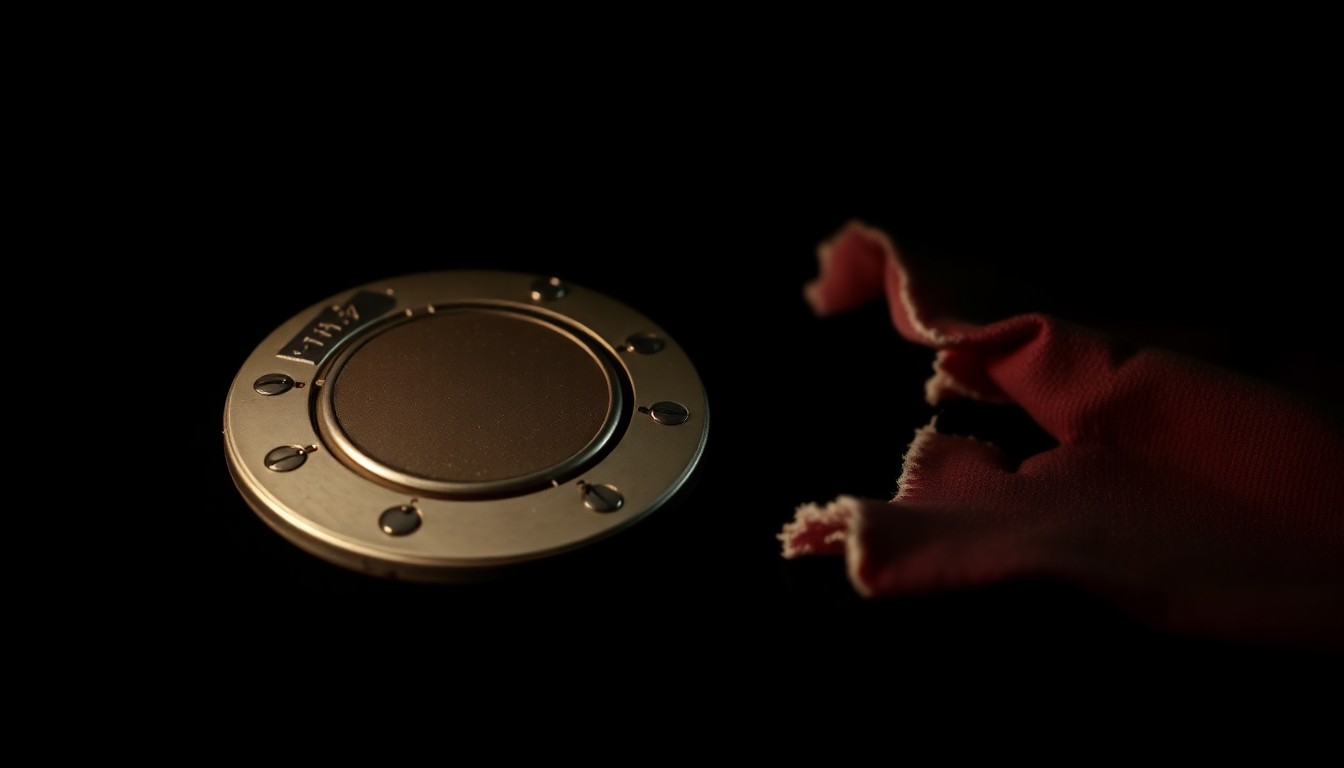 An extreme close-up photograph of a broken pacemaker device against a pitch-black background, conceptually representing the mystery and urgency surrounding Nancy Guthrie's disappearance.