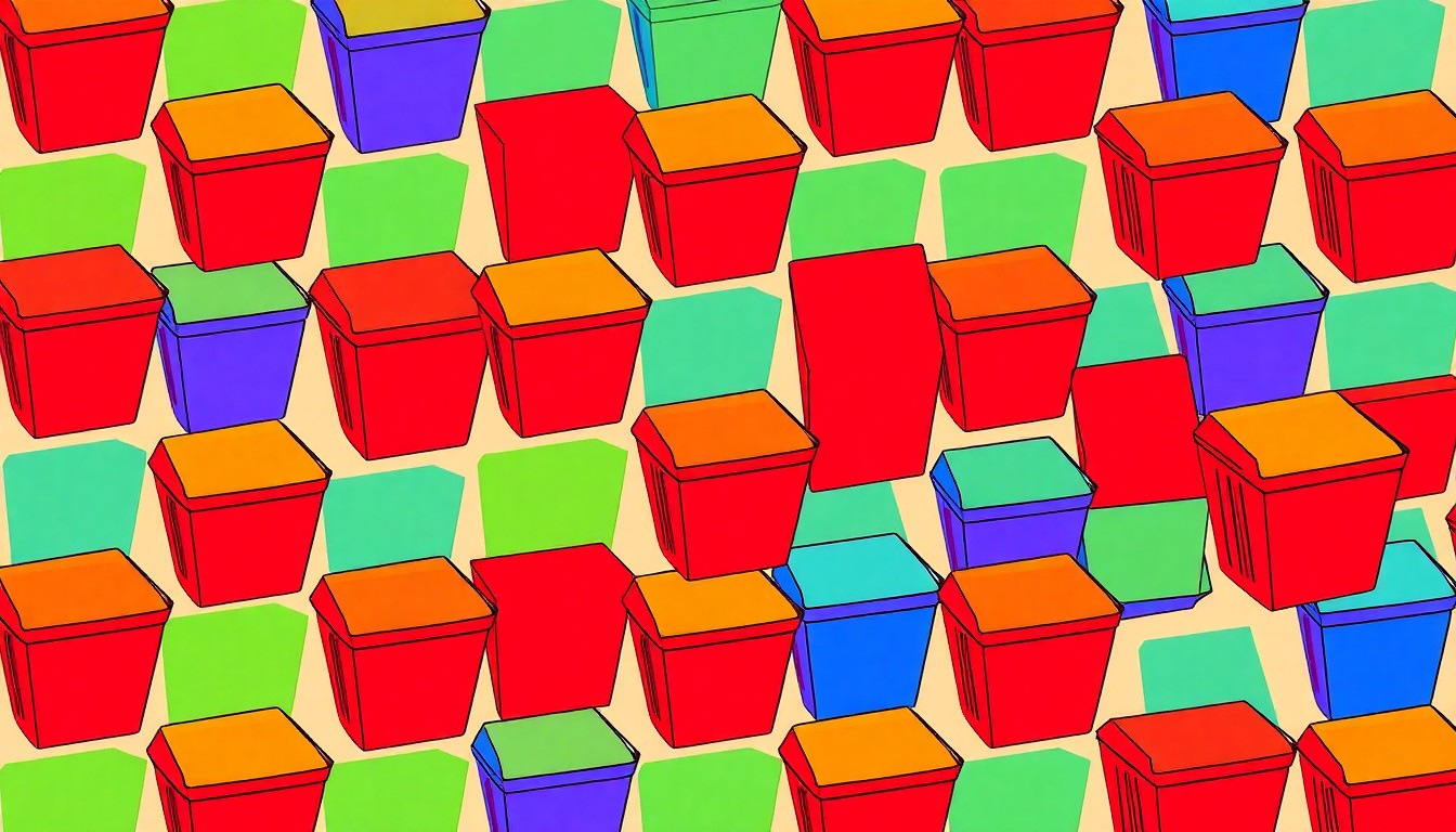 A bold, colorful silkscreen-style illustration featuring a repeating pattern of a Chinese takeout container in bright neon shades, conceptually representing the loss of a cherished community institution.