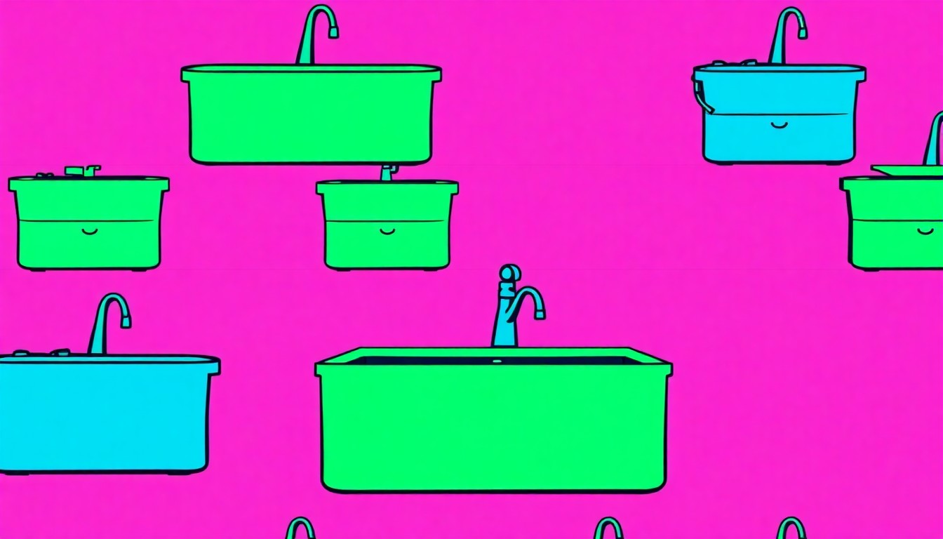 A high-contrast, silkscreen-style illustration featuring a repeating pattern of a modern farmhouse architectural element, such as a wooden beam or shiplap wall, in a vibrant, neon color palette, capturing the luxury and exclusivity of the Ramble community.