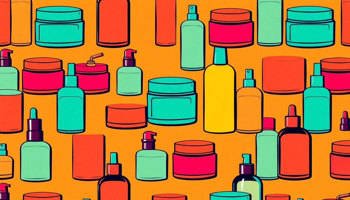 A brightly colored, high-contrast silkscreen print of a single, iconic skincare product repeated in a tight grid pattern, capturing the vibrant and accessible nature of budget-friendly beauty.