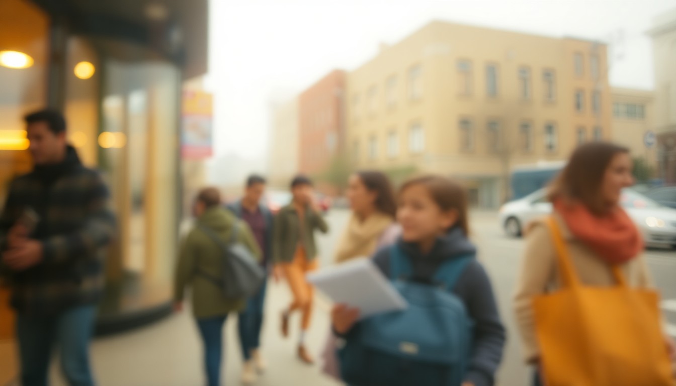 An extremely abstract, out-of-focus scene of blurred, warm-toned shapes and colors representing the stress and uncertainty experienced by San Francisco families navigating the school lottery process.