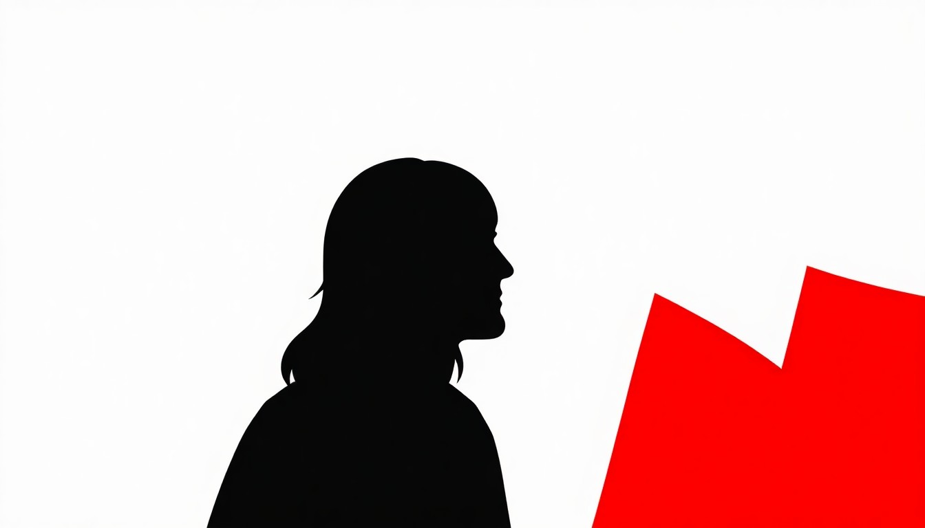 An abstract, minimalist composition featuring bold, jagged geometric shapes in high-contrast red and black, conceptually representing the mischievous and creative spirit of Nirvana's fabricated origin story.