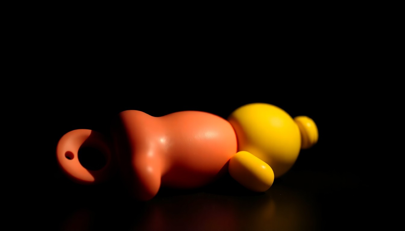An extreme close-up photograph of a child's toy or personal item, dramatically lit by a harsh flash against a dark background, conveying the somber and investigative nature of this tragic crime story.