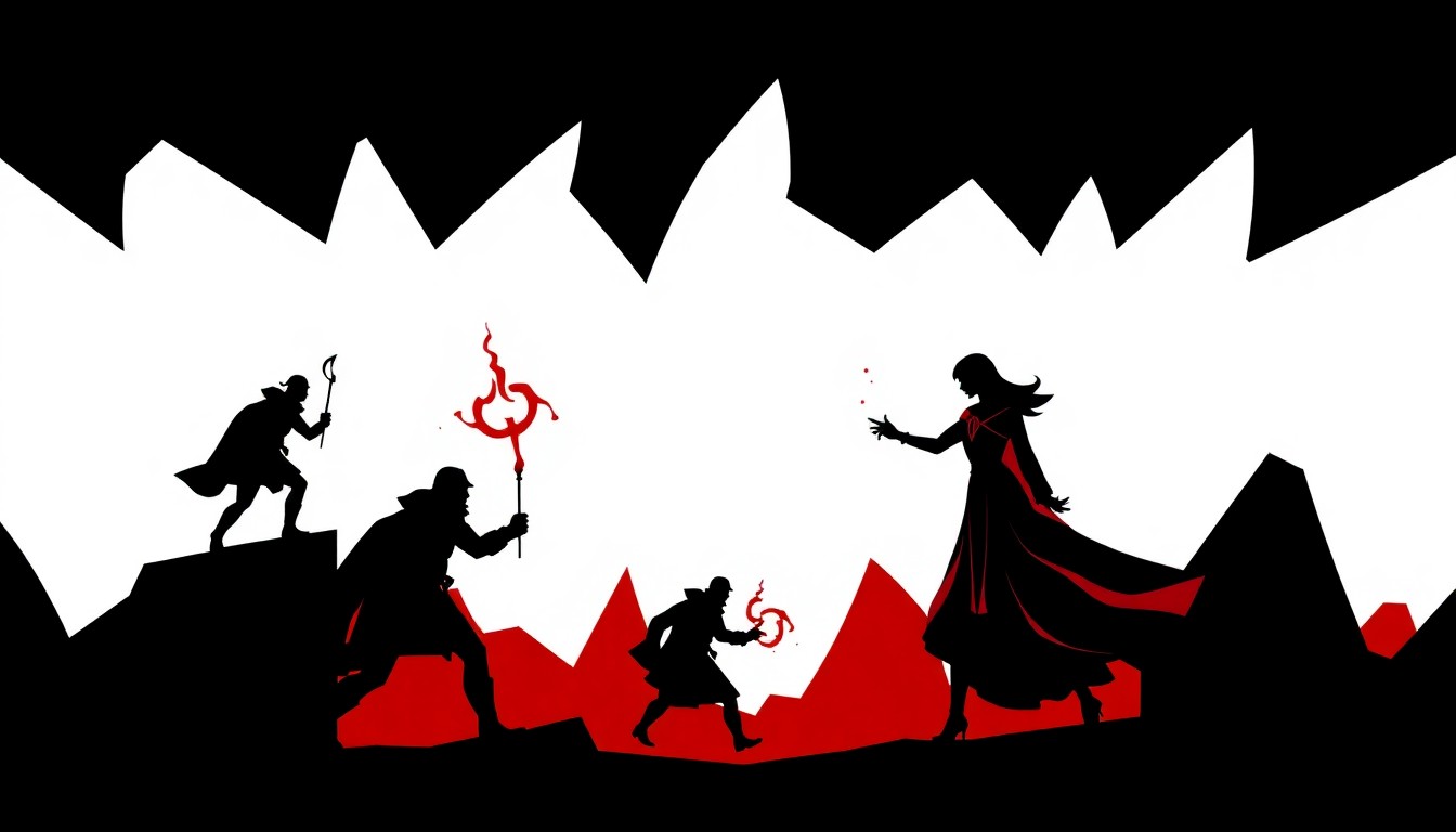 A striking, abstract illustration featuring bold, jagged geometric shapes in high-contrast red and white, representing the strategic versatility and impact of the Riftbound card Revna the Lorekeeper.