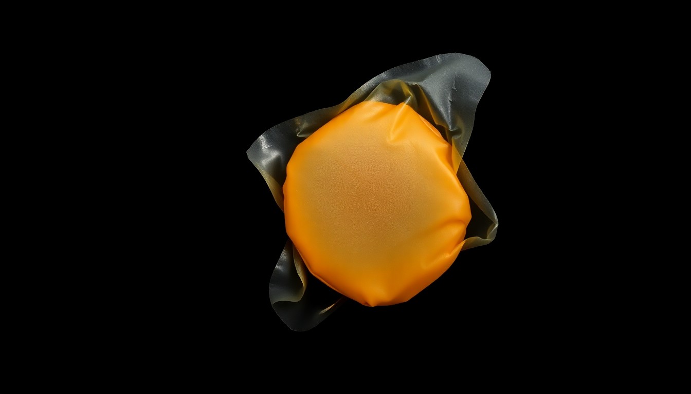 An extreme close-up of a used condom, its crumpled surface and stark lighting creating a stark, investigative aesthetic that conceptually represents the serious crimes committed by the former teacher.