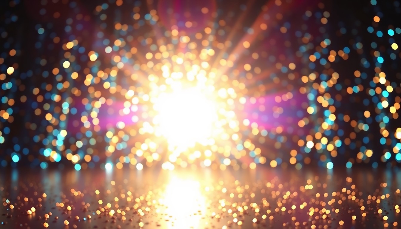 An extreme close-up photograph of shimmering, glittering sequins in dramatic high-contrast studio lighting, conveying the glamorous and high-profile nature of morning television.