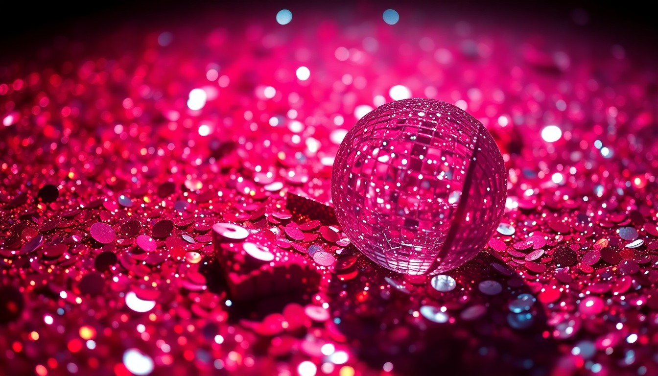 An abstract close-up image of shimmering sequins and shattered glass, capturing the high-fashion glamour and celebrity of the Netflix event attended by Prince Harry and Meghan Markle.