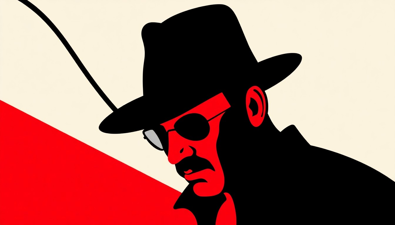 A striking black silhouette of Indiana Jones' iconic fedora and whip, set against a bold red background, conceptually representing the film's enduring adventure spirit and evolving cultural impact.