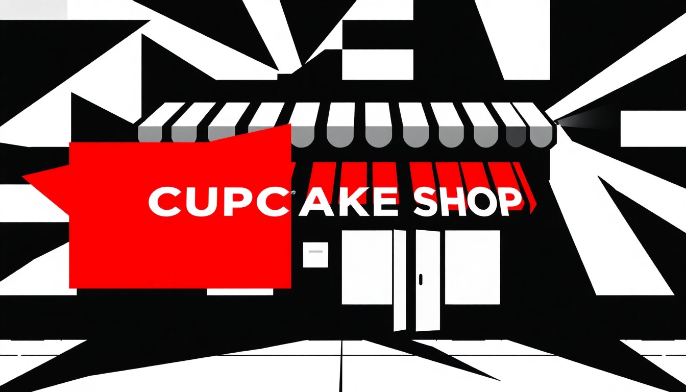 A striking abstract composition of bold, angular black shapes against a bright red background, conceptually representing the sudden and unexplained closure of a popular business.