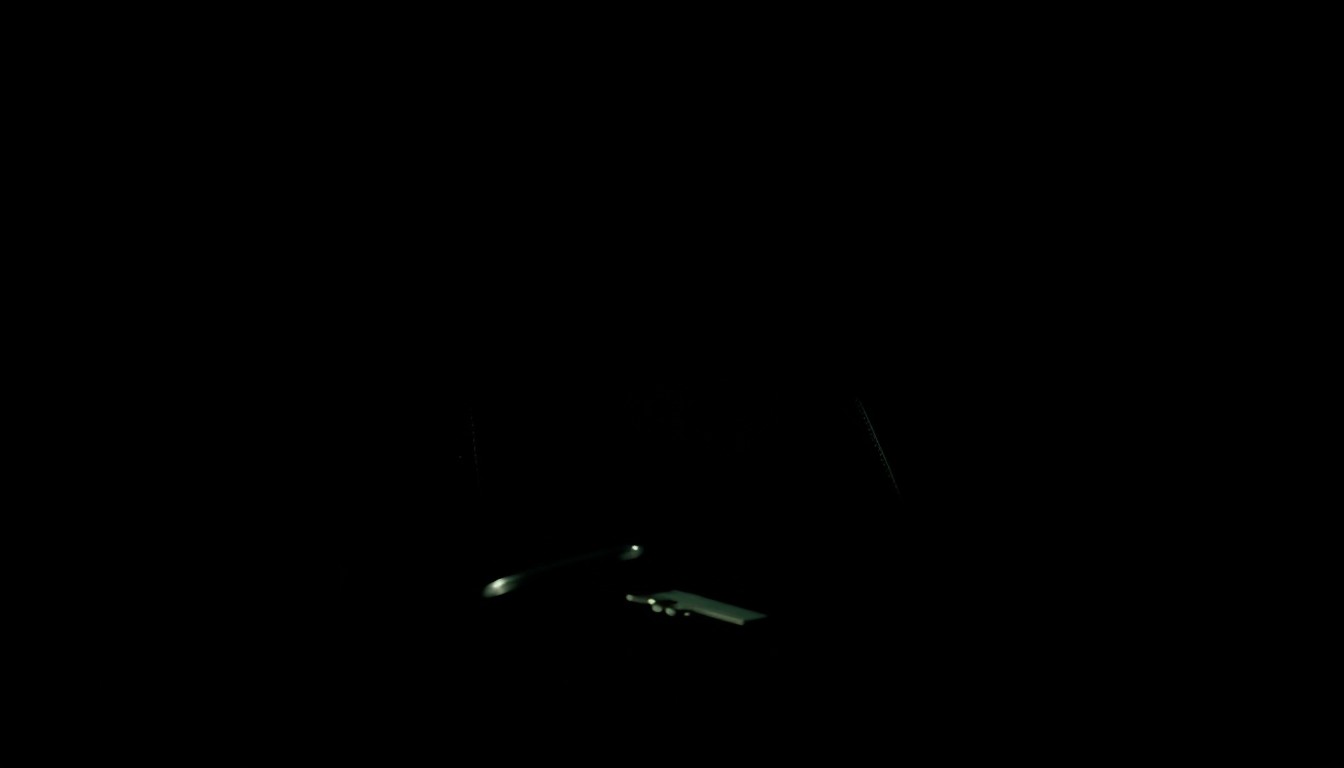 An extreme close-up photograph of a single, unidentified personal item found at the crime scene, such as a wallet, keys, or piece of clothing, lit by a harsh, direct camera flash against a pitch-black background, conceptually illustrating the investigation into the missing person's case.