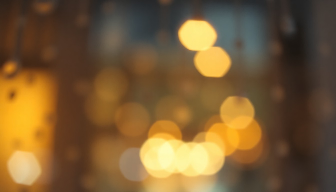 An abstract, out-of-focus scene composed of soft, warm pools of light and color, conceptually representing the blurred and uncertain future of the Keller Center's interdisciplinary programs at Princeton University.