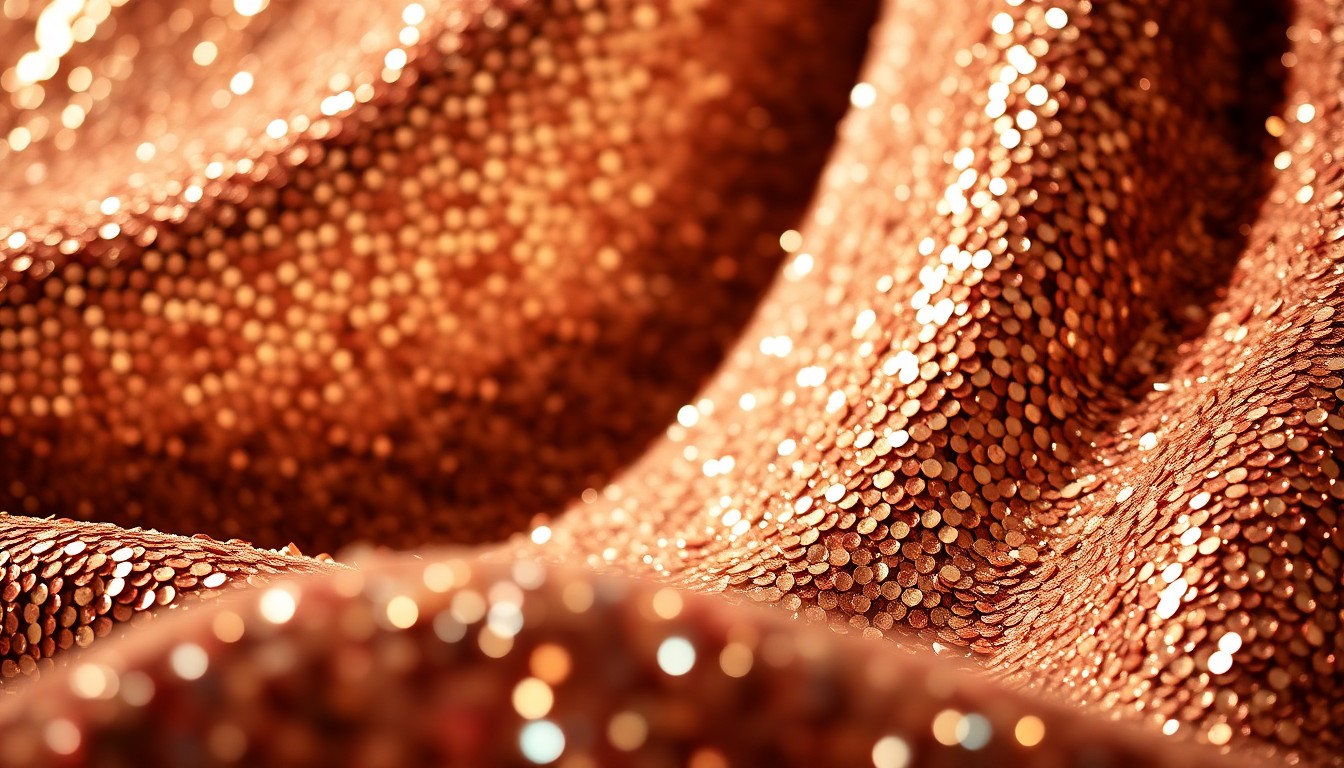 An extreme close-up photograph of shimmering, high-contrast sequins and glittering textures, conceptually representing the glamour and energy of the entertainment industry's rising stars.