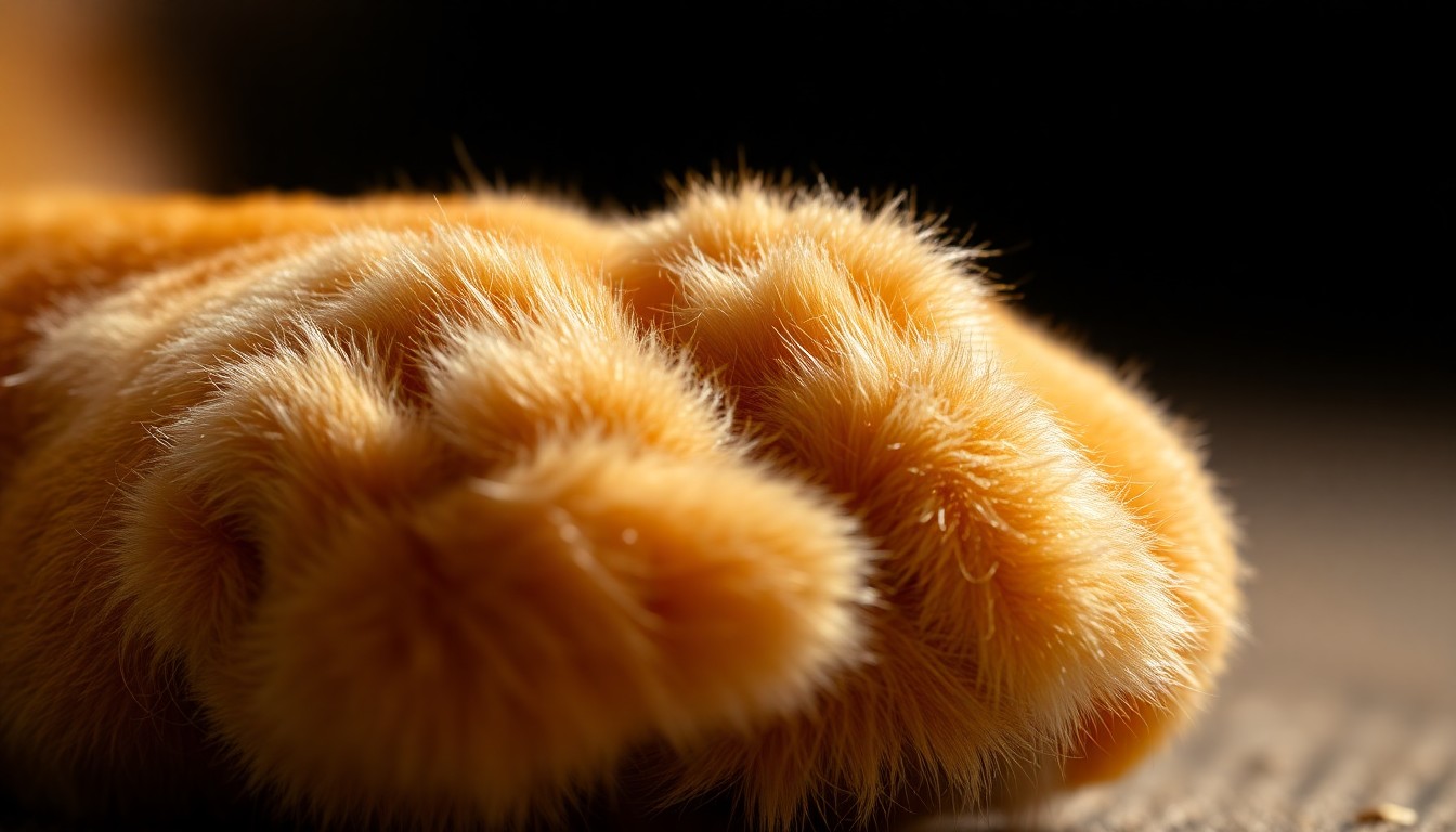 An abstract close-up photograph of a dog's paw resting on a soft, plush velvet surface, the texture and lighting creating a glamorous, high-fashion aesthetic that evokes the emotional connection between a pet and its owner.