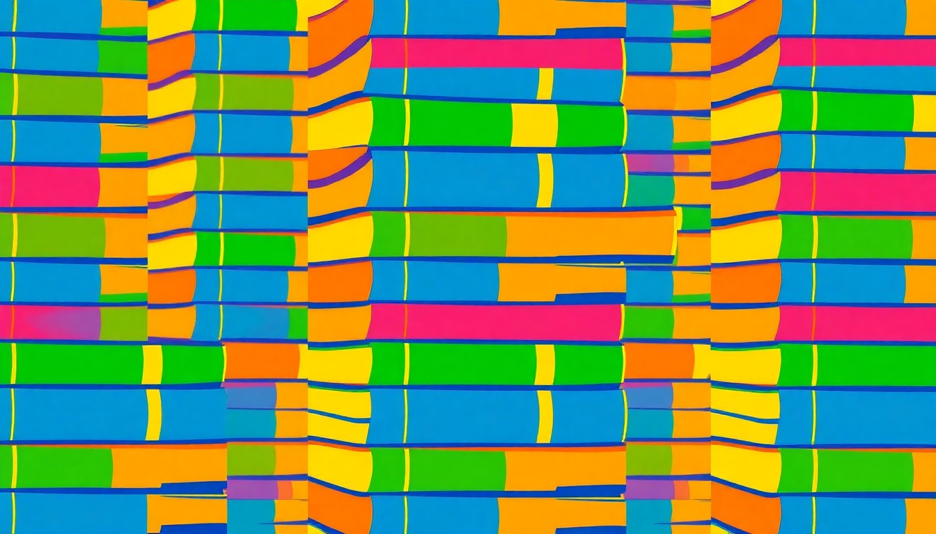 A bold, colorful grid of stylized textbooks in shades of blue, green, and orange, representing the academic achievements of University Place's school district.