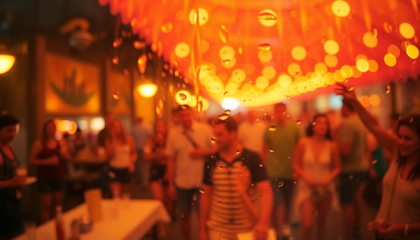 An abstract, out-of-focus photograph in warm, hazy tones depicting blurred lifestyle scenes and concepts, conveying the festive and community-oriented atmosphere of the events mentioned in the story.