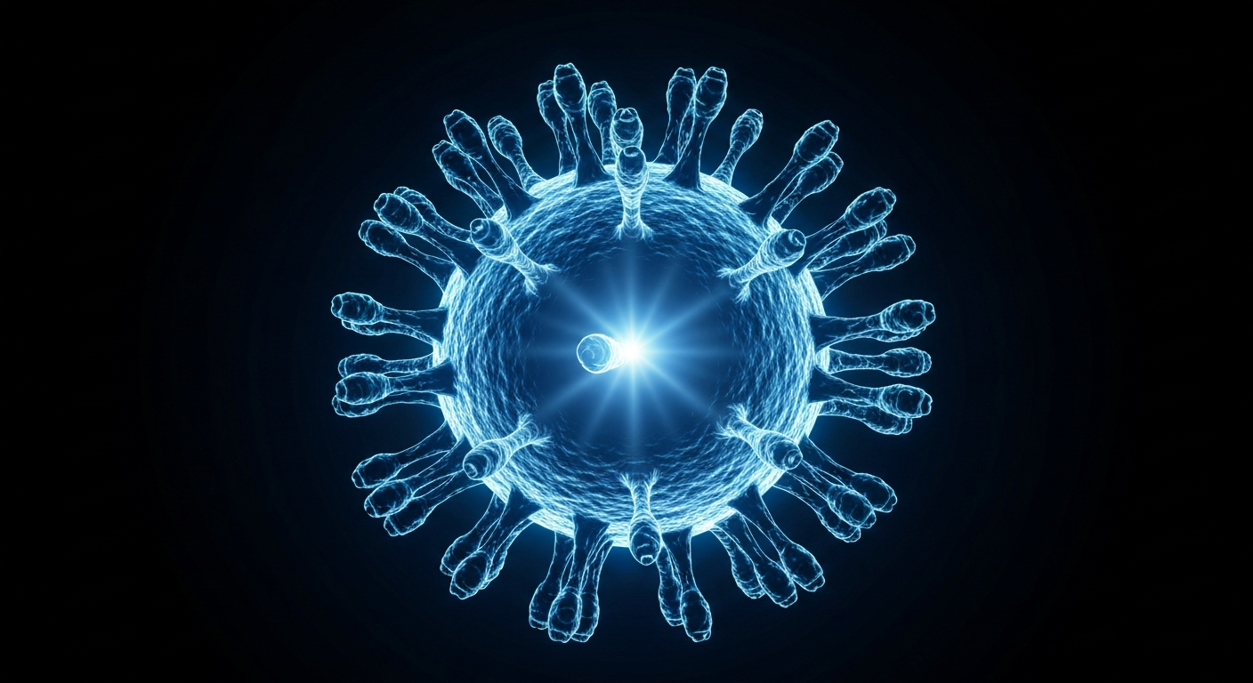 A minimalist design in the style of Keith Haring, where the measles virus is defined entirely by vibrant neon lines against a dark background, emphasizing its shape and infectious energy.