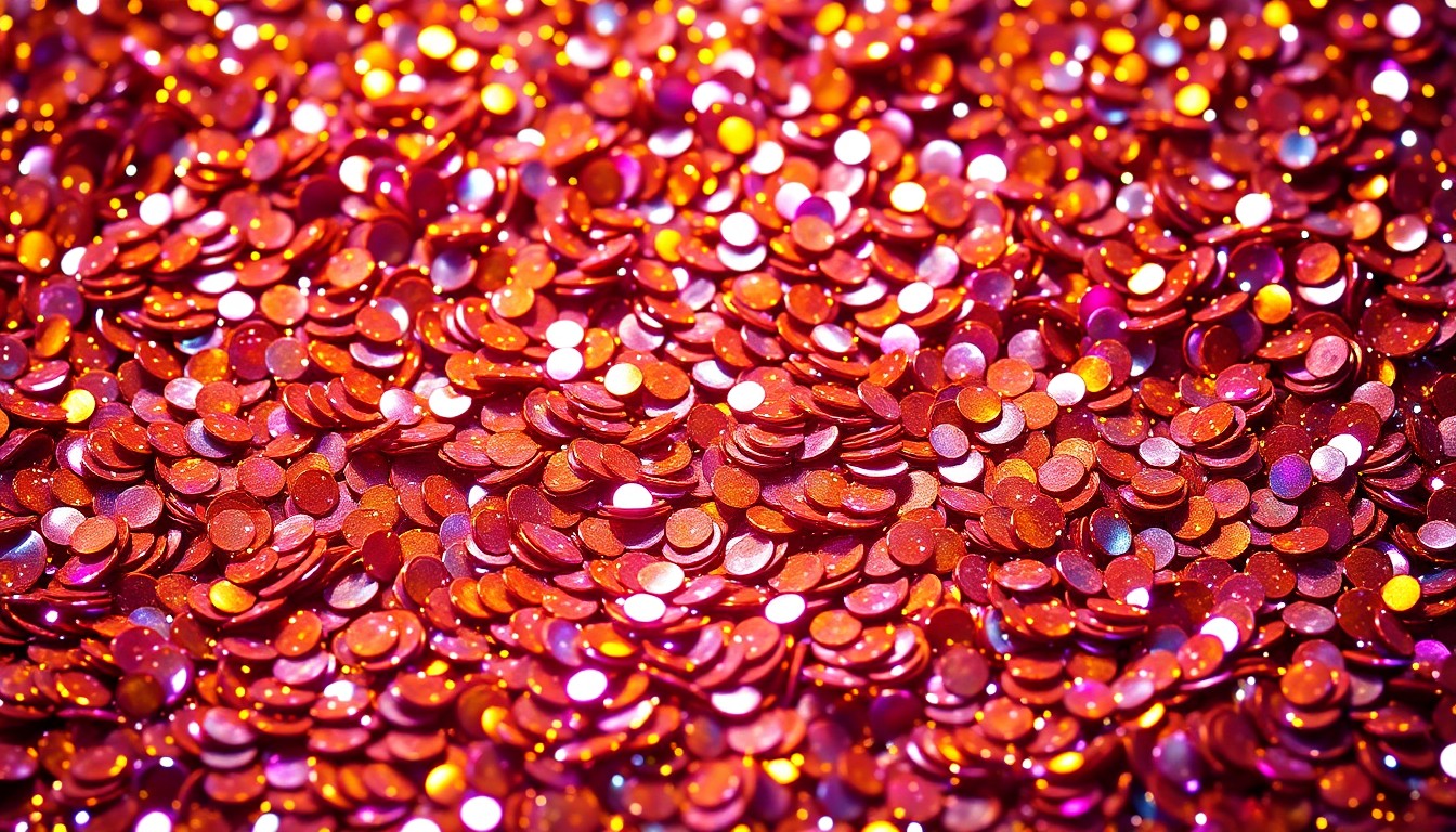 An abstract, high-contrast close-up photograph of shimmering, glittering sequins in a vibrant palette of gold, silver, and deep purple, capturing the glamour and energy of a major music awards show.