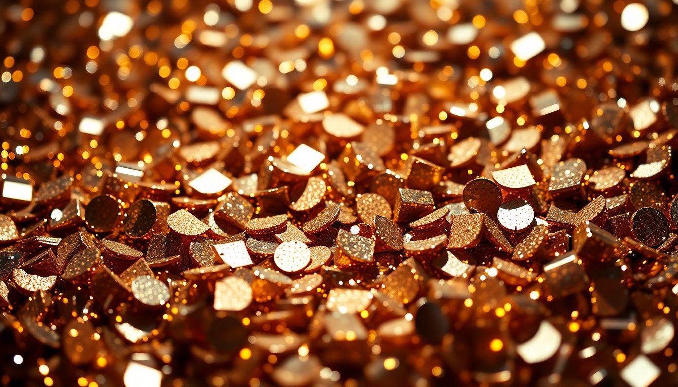 An abstract close-up photograph featuring a dramatic, high-contrast composition of glittering sequins and shattered disco ball fragments, conveying a sense of glamour and entertainment.