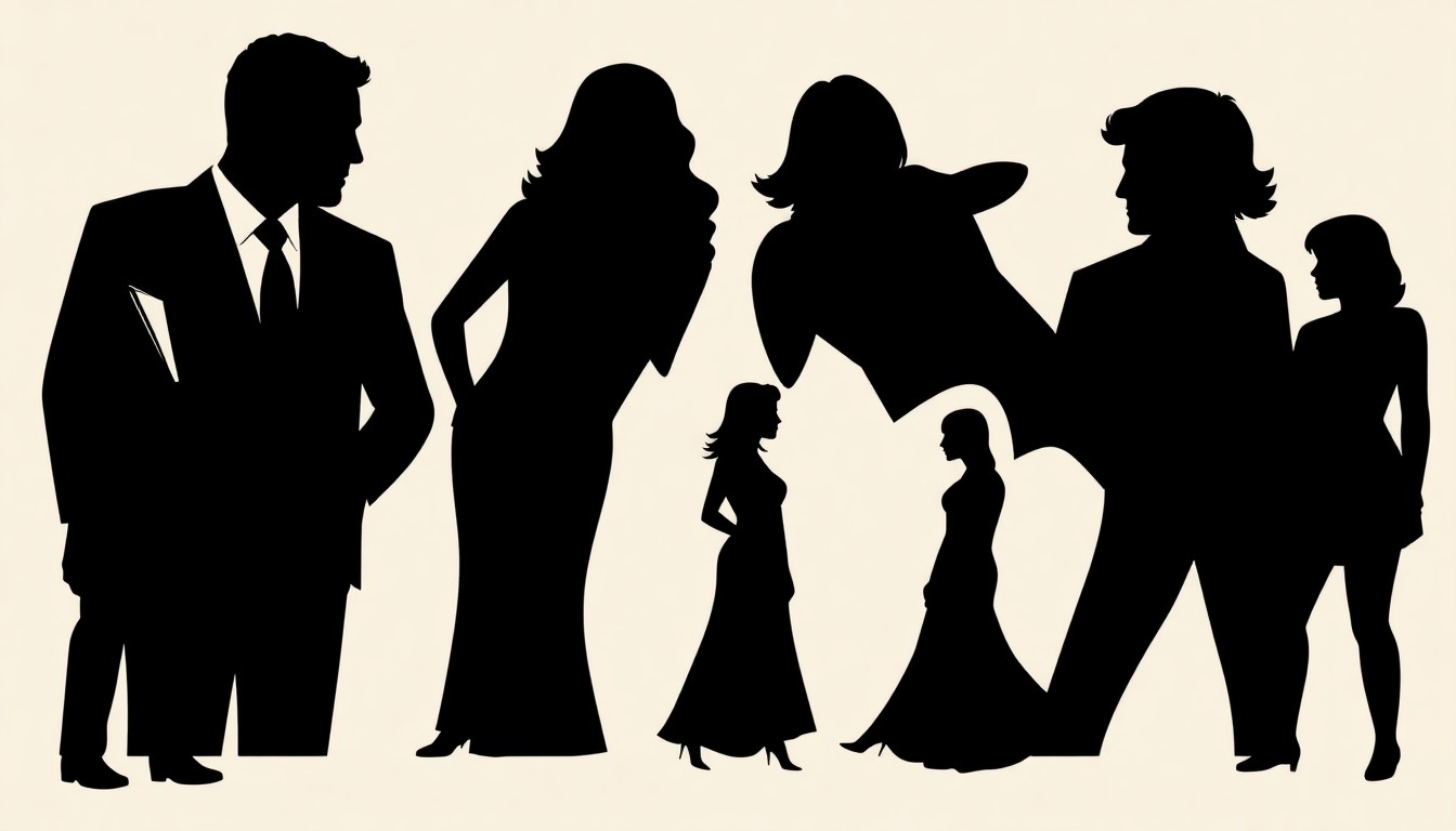 An abstract, minimalist illustration featuring bold, jagged shapes and high-contrast colors, conceptually representing the family dynamics and power struggles at the heart of the TV series The Madison.