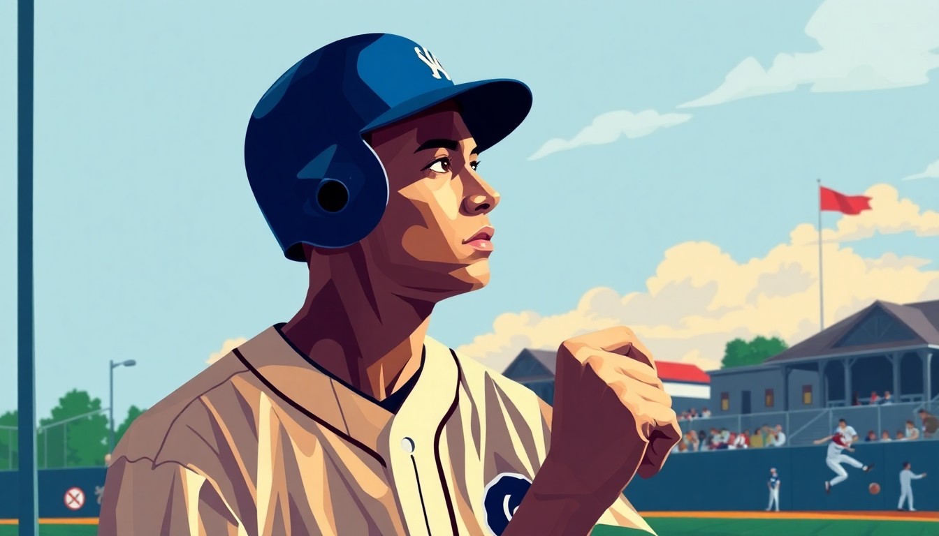 A fractured, multi-perspective painting in the cubist style, breaking down a baseball player's journey into sharp, overlapping geometric planes and forms, capturing the raw energy and determination of the sport.