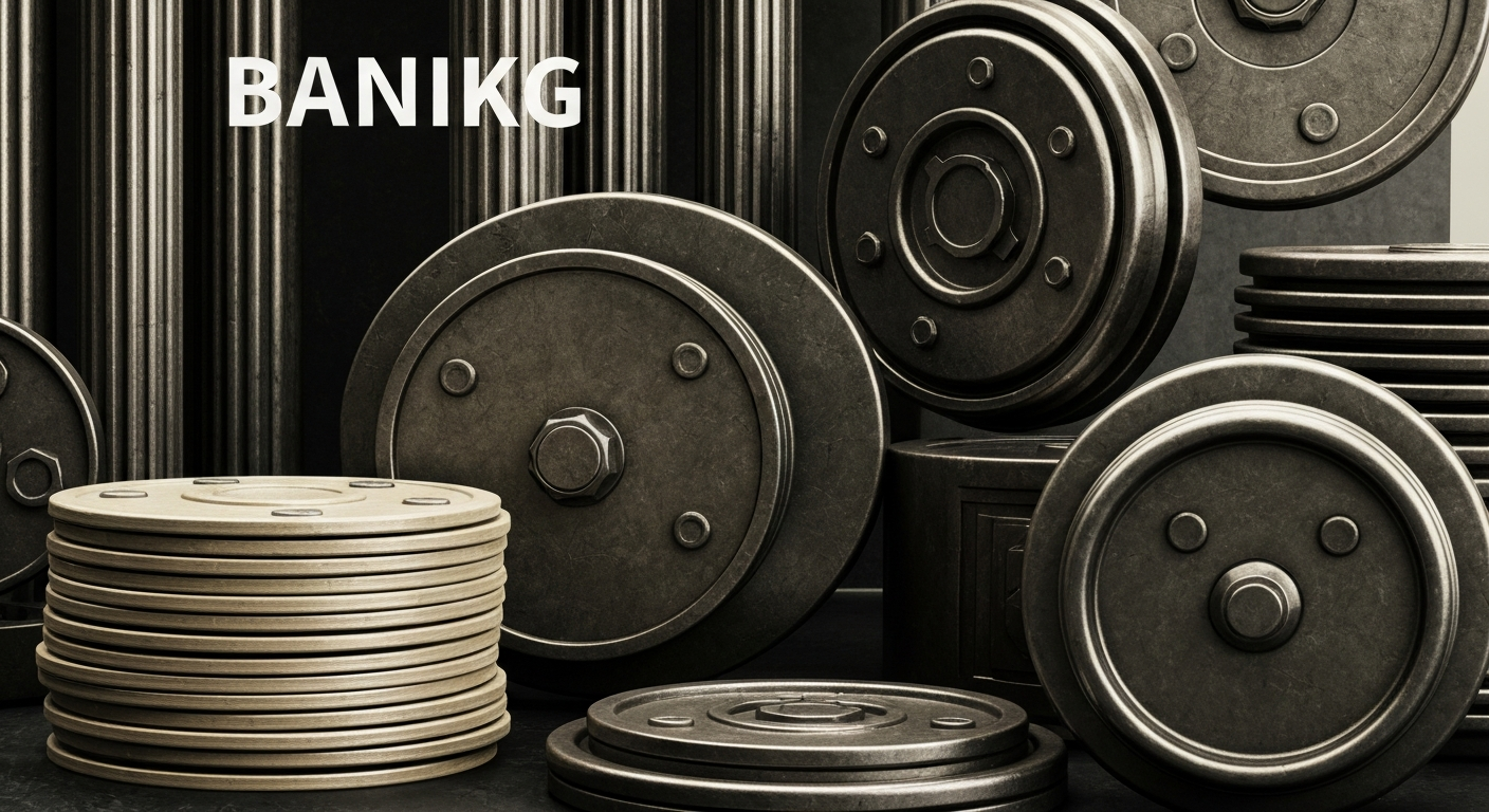 An extreme close-up of complex financial machinery and equipment, conveying a sense of institutional power and stability without depicting any literal currency or financial symbols.