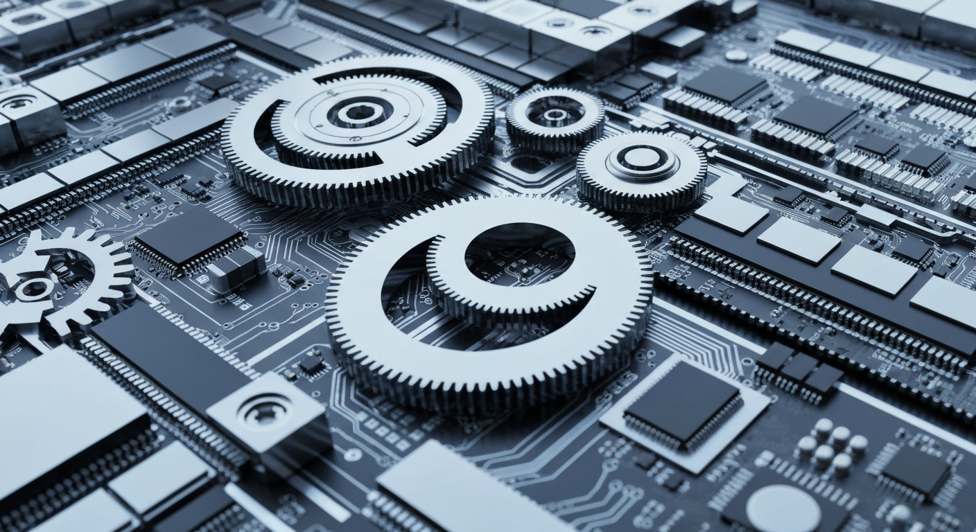 A highly detailed, macro-level view of the inner workings of data storage technology, capturing the complexity and importance of the infrastructure powering digital information.