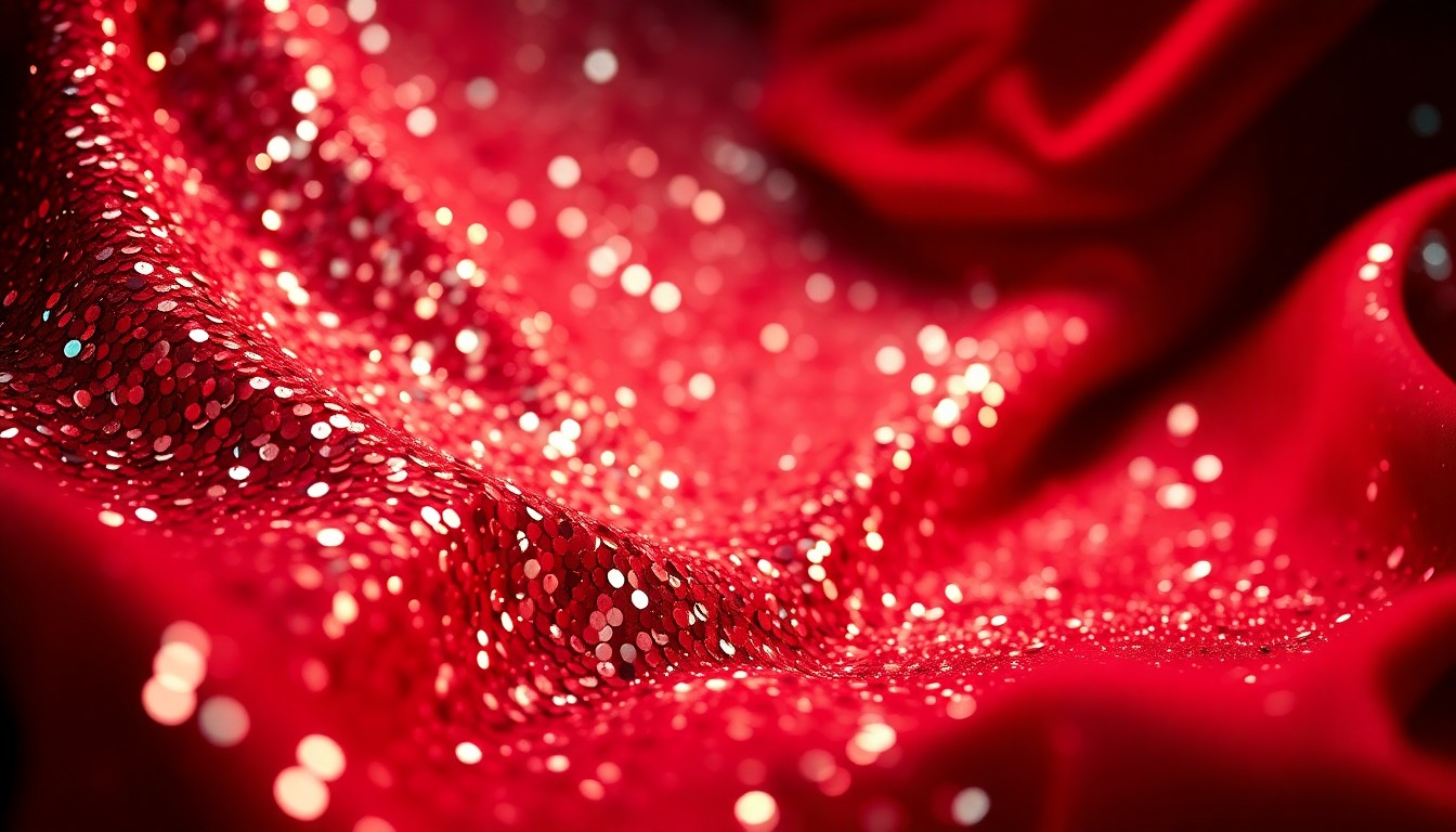 An extreme close-up of shimmering, glittering sequins reflecting dramatic studio lighting, conceptually representing the high-stakes glamour and uncertainty surrounding a celebrity's personal finances.