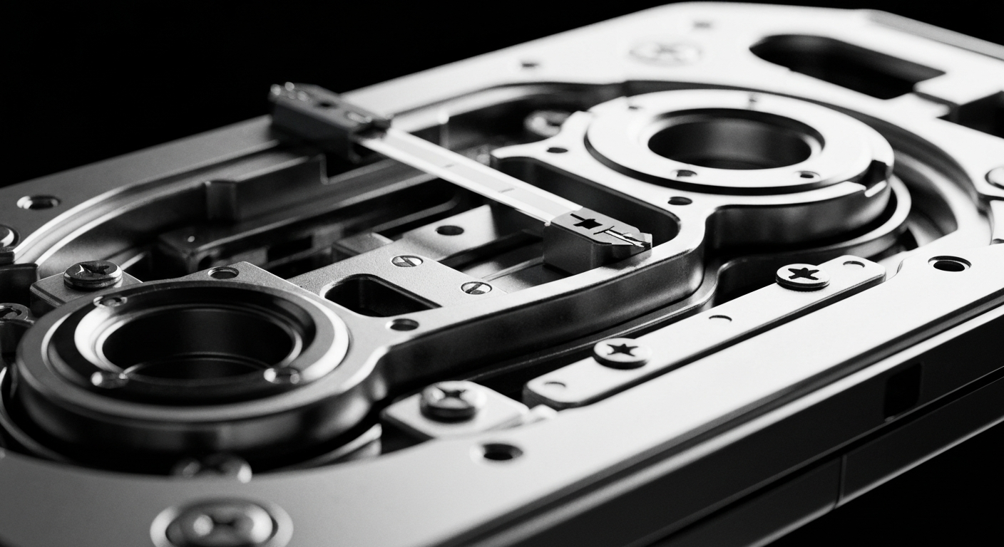 A close-up view of the complex, precision-engineered components of a continuous glucose monitoring device, captured in a high-contrast, industrial style that conveys the technological sophistication and importance of this medical innovation.