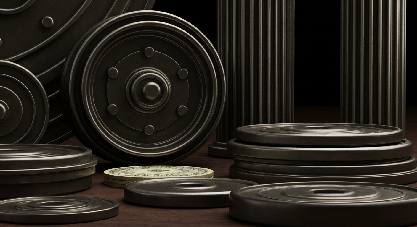 An extreme close-up of intricate gears, levers, and mechanisms of a bank vault, conveying the heavy, industrial nature of financial infrastructure and the importance of protecting one's savings against the silent threat of inflation.