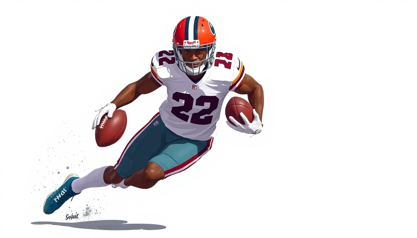 A fractured, multi-perspective painting in the style of Pablo Picasso, breaking down the movements and energy of a wide receiver into sharp, overlapping geometric planes.