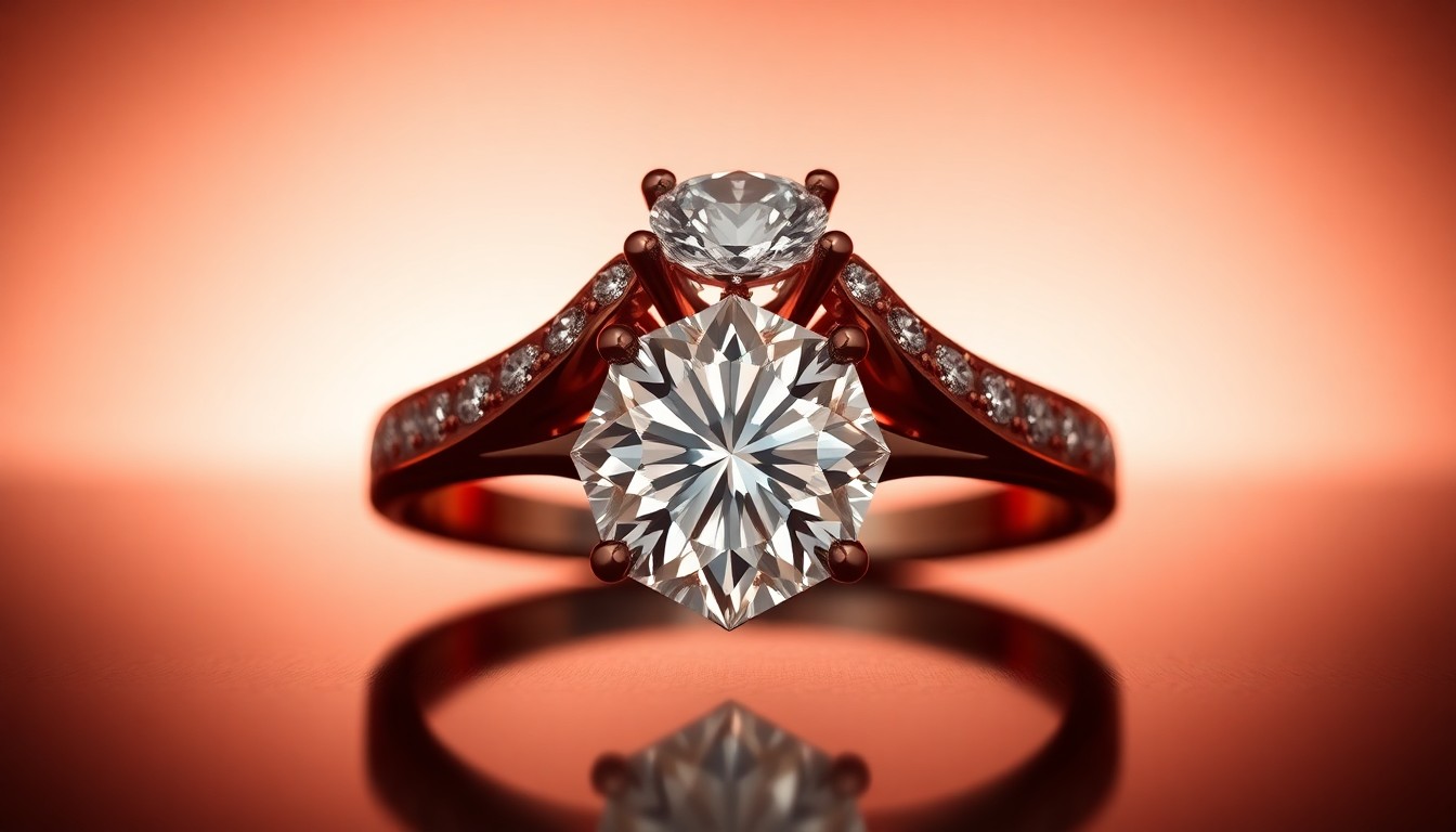 An abstract close-up of a diamond ring, capturing the glamour and emotional weight of a marriage anniversary celebration.