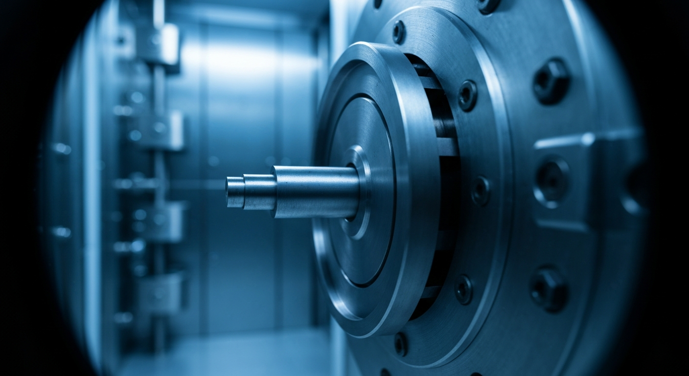 An extreme close-up of the heavy, industrial machinery and mechanisms inside a bank vault, conveying a sense of the complex financial systems that support major consumer goods companies.