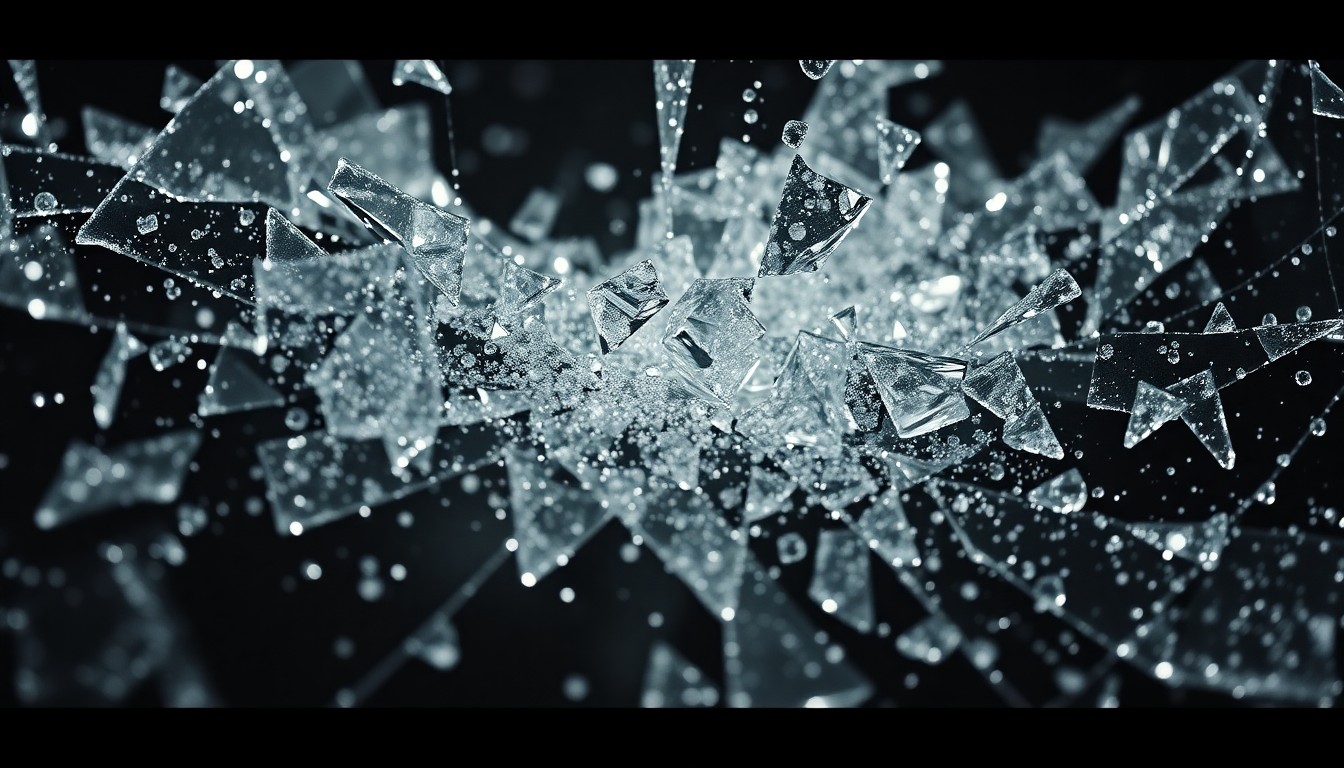 An abstract, high-contrast close-up photograph of shimmering, fractured glass, conveying the mix of excitement and uncertainty surrounding the upcoming HBO adaptation of the Harry Potter series.