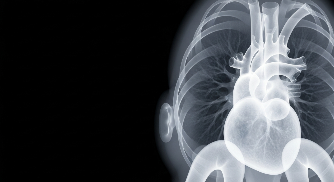 An ethereal, ghostly X-ray image revealing the intricate internal structures of a newborn baby's chest, conceptually representing the emotional vulnerability and trauma that can arise from unexpected medical interventions during childbirth.